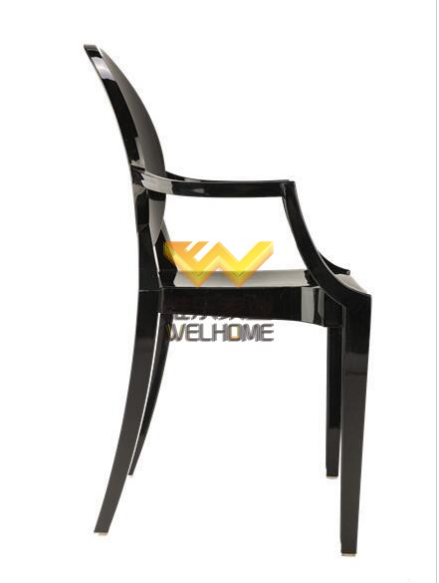 Black resin Ghost chair with armrest for wedding/even